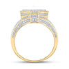 10k Two-tone Gold Mens Round Diamond T Initial Letter Ring 1-1/5 Cttw