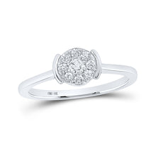  10k White Gold Womens Round Diamond Cluster Ring 1/4 Cttw