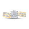 10k Yellow Gold Womens Round Diamond Cluster Ring 1/5 Cttw