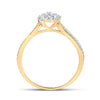 10k Yellow Gold Womens Round Diamond Cluster Ring 1/5 Cttw