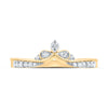 10k Yellow Gold Womens Round Diamond Chevron Band Ring 1/8 Cttw