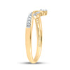 10k Yellow Gold Womens Round Diamond Chevron Band Ring 1/8 Cttw