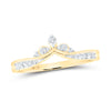 10k Yellow Gold Womens Round Diamond Chevron Band Ring 1/8 Cttw