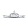 10k White Gold Womens Round Diamond Chevron Band Ring 1/8 Cttw