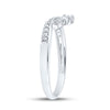 10k White Gold Womens Round Diamond Chevron Band Ring 1/8 Cttw