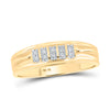 10k Yellow Gold His Hers Round Diamond Square Matching Wedding Set 1/3 Cttw