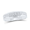 10k White Gold His Hers Round Diamond Square Matching Wedding Set 1/3 Cttw