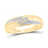 10k Yellow Gold His Hers Round Diamond Square Matching Wedding Set 1/3 Cttw
