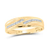 10k Yellow Gold His Hers Round Diamond Square Matching Wedding Set 5/8 Cttw