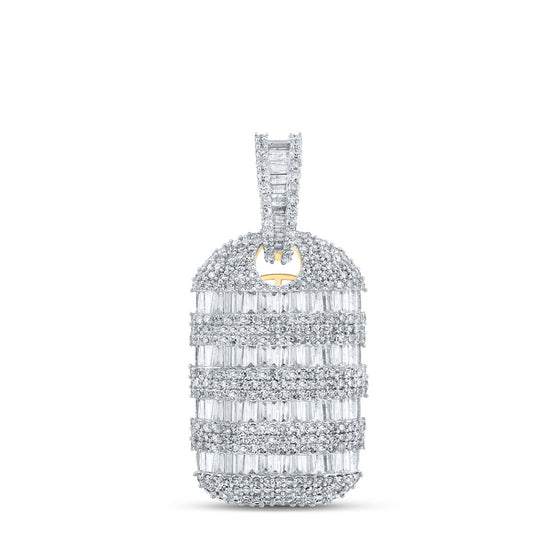 10k Yellow Gold Mens Baguette Diamond Charm Pendant 3-1/3 Cttw