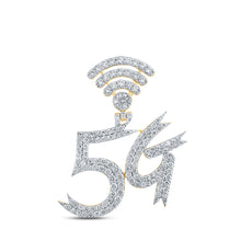  10k Yellow Gold Mens Round Diamond 5G Charm Pendant 1-1/2 Cttw