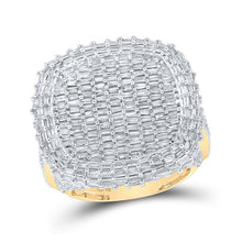  10k Yellow Gold Mens Baguette Diamond Cluster Ring 6-3/4 Cttw