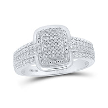  10k White Gold Womens Round Diamond Cluster Ring 1/10 Cttw