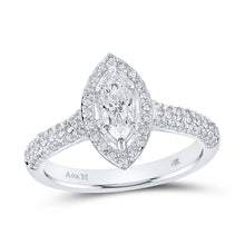  14k White Gold Marquise Diamond Solitaire Bridal Wedding Engagement Ring 7/8 Cttw