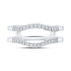 14k White Gold Womens Round Diamond Wrap Enhancer Wedding Band 1/5 Cttw