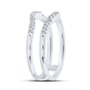 14k White Gold Womens Round Diamond Wrap Enhancer Wedding Band 1/5 Cttw