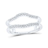 14k White Gold Womens Round Diamond Wrap Enhancer Wedding Band 1/5 Cttw