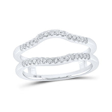  14k White Gold Womens Round Diamond Wrap Enhancer Wedding Band 1/5 Cttw