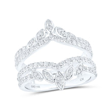  14k White Gold Womens Round Diamond Wrap Enhancer Wedding Band 1 Cttw
