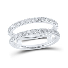  14k White Gold Womens Round Diamond Wrap Enhancer Wedding Band 3/4 Cttw