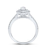 14k White Gold Oval Diamond Halo Bridal Wedding Engagement Ring 1 Cttw