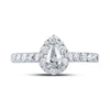 14k White Gold Pear Diamond Halo Bridal Wedding Engagement Ring 1 Cttw