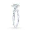 14k White Gold Pear Diamond Halo Bridal Wedding Engagement Ring 1 Cttw