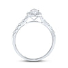 14k White Gold Pear Diamond Halo Bridal Wedding Engagement Ring 1 Cttw
