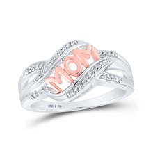  Sterling Silver Womens Round Diamond Mom Ring 1/10 Cttw