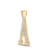 10k Yellow Gold Mens Round Diamond A Initial Letter Charm Pendant 1-3/4 Cttw