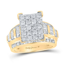  10k Yellow Gold Round Diamond Cluster Bridal Wedding Engagement Ring 2 Cttw
