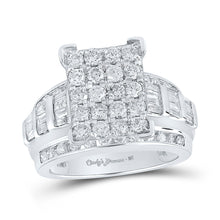  10k White Gold Round Diamond Cluster Bridal Wedding Engagement Ring 2 Cttw