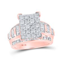  10k Rose Gold Round Diamond Cluster Bridal Wedding Engagement Ring 2 Cttw
