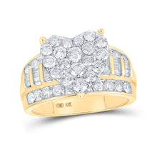  10k Yellow Gold Round Diamond Heart Bridal Wedding Engagement Ring 2 Cttw