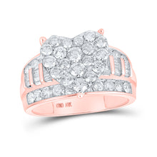  10k Rose Gold Round Diamond Heart Bridal Wedding Engagement Ring 2 Cttw