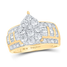  10k Yellow Gold Round Diamond Teardrop Bridal Wedding Engagement Ring 2 Cttw