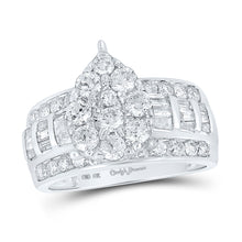  10k White Gold Round Diamond Teardrop Bridal Wedding Engagement Ring 2 Cttw