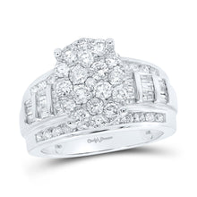  10k White Gold Round Diamond Oval Bridal Wedding Engagement Ring 2 Cttw