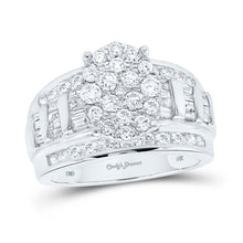  10k White Gold Round Diamond Oval Bridal Wedding Engagement Ring 1-1/2 Cttw