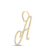 10k Yellow Gold Womens Round Diamond A Initial Letter Pendant 1/2 Cttw