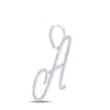 10k White Gold Womens Round Diamond A Initial Letter Pendant 1/2 Cttw