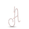 10k Rose Gold Womens Round Diamond A Initial Letter Pendant 1/2 Cttw