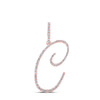 10k Rose Gold Womens Round Diamond C Initial Letter Pendant 3/8 Cttw