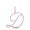 10k Rose Gold Womens Round Diamond D Initial Letter Pendant 5/8 Cttw