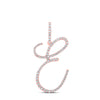10k Rose Gold Womens Round Diamond E Initial Letter Pendant 1/2 Cttw