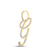 10k Yellow Gold Womens Round Diamond G Initial Letter Pendant 1/2 Cttw
