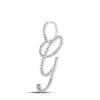 10k White Gold Womens Round Diamond G Initial Letter Pendant 1/2 Cttw