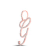 10k Rose Gold Womens Round Diamond G Initial Letter Pendant 1/2 Cttw