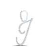 10k White Gold Womens Round Diamond I Initial Letter Pendant 3/8 Cttw