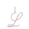 10k Rose Gold Womens Round Diamond L Initial Letter Pendant 1/2 Cttw